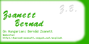 zsanett bernad business card
